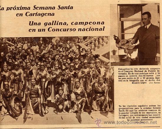 Coleccionismo de Revistas y Peri&oacute;dicos: CARTAGENA 1935 COFRADIA DE LOS MARRAJOS, SEMANA SANTA RETAL REVISTA