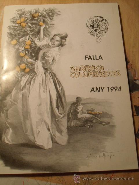 Coleccionismo de revistas y peri&oacute;dicos: Llibret de fallas de Valencia Falla Barraca Columbretes A&ntilde;o 1994 LL-115