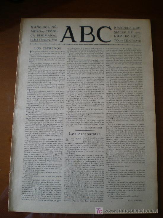 Coleccionismo de revistas y peri&oacute;dicos: ABC N&ordm; 99 (09/03/04) SEGOVIA VARGAY CHEMULPO EDUARDO HINOJOSA MAETERLINCK MANIFESTACION