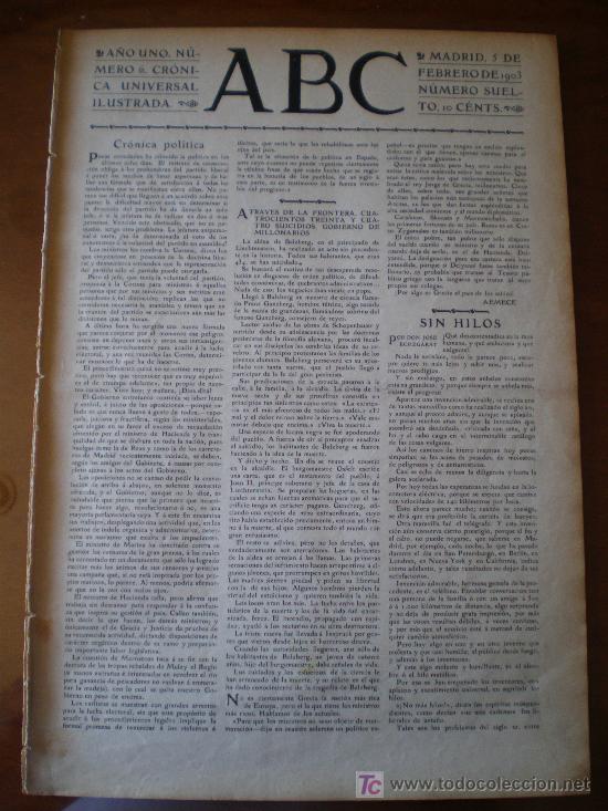 Coleccionismo de Revistas y Peri&oacute;dicos: ABC N&ordm; 6 (05/02/03) TARRASA GIBRALTAR LEGANES ACEITUNA ANDALUCIA NICOLAS ESTEVANEZ VALENCIA PIERCONT