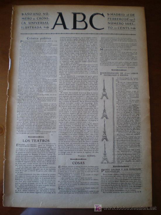 Coleccionismo de Revistas y Peri&oacute;dicos: ABC N&ordm; 9 (26/02/03) CARNAVAL MADRID BARZANALLANA CADIZ JUAN VALERA RELOJERO MARTINEZ SIERRA
