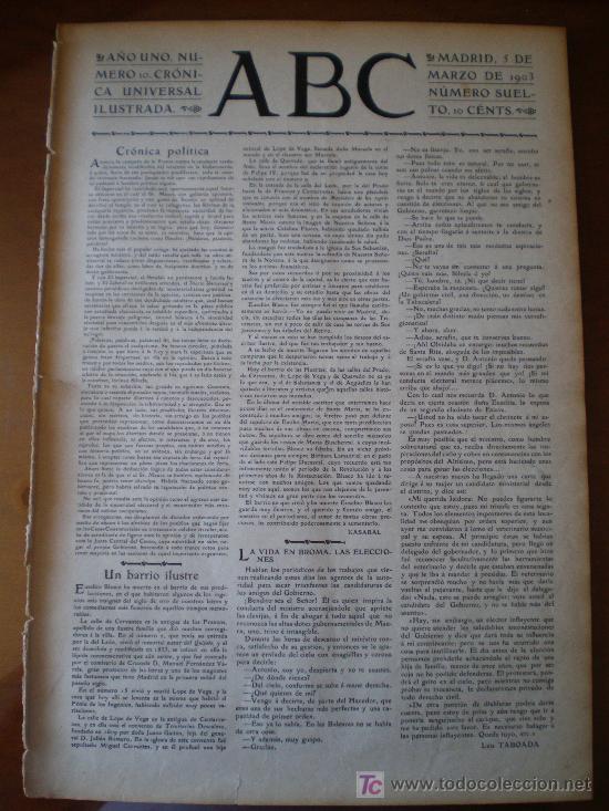Coleccionismo de revistas y peri&oacute;dicos: ABC N&ordm; 10 (05/03/03) EUSEBIO BLASCO CILLEGAS Y CORDERO PORTUGAL FIGUEROLA GIBRALTAR MOTO TOLOSA