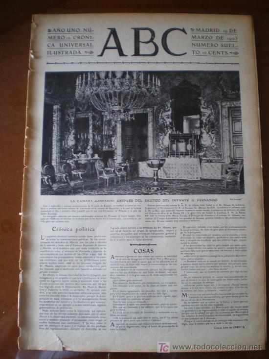 Coleccionismo de Revistas y Peri&oacute;dicos: ABC N&ordm; 12 (19/03/03) GASPARINI JAEN CARCEL VALENCIA CALERITO TRANVIA VIGO SANTA COLOMA MIERES