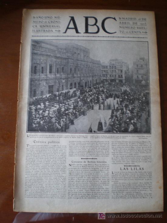 Coleccionismo de revistas y peri&oacute;dicos: ABC N&ordm; 16 (16/04/03) SEMANA SANTA SEVILLA PONTEVEDRA MELILLA ECLIPSE CIRCO MURCIA ZARAGOZA CARTAGENA