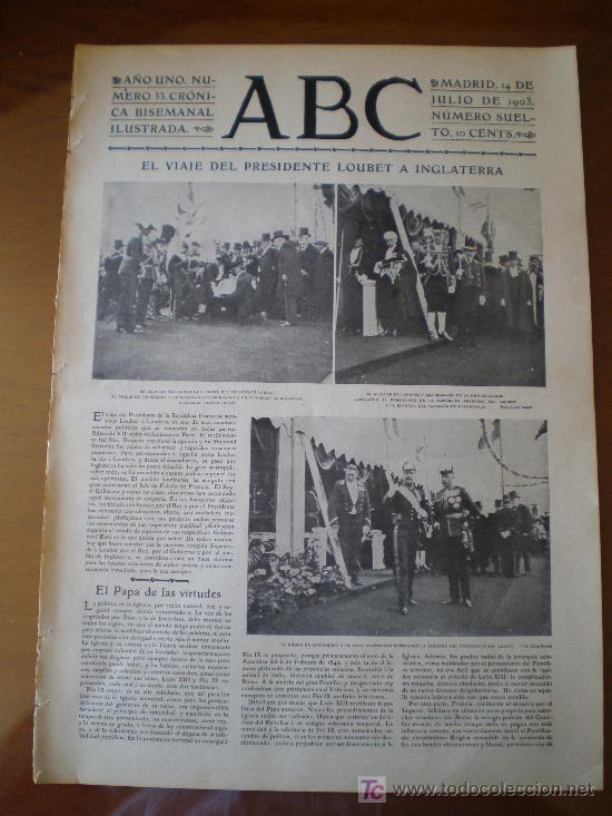 Coleccionismo de revistas y peri&oacute;dicos: ABC N&ordm; 33 (14/07/03) TARRASA MARTINEZ LUNA VERDAGUER DOCTOR SANTA CRUZ SERVIA LOUBET INGLATERRA
