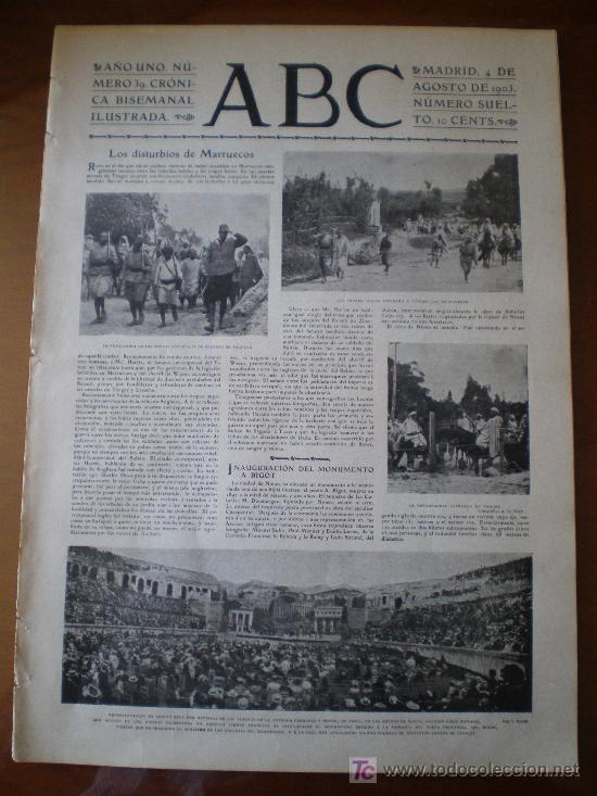 Coleccionismo de Revistas y Peri&oacute;dicos: ABC N&ordm; 39 (04/08/03) MARRUECOS TANGER NIMES VALENCIA MADRID GASSET CERRO DE LOS ANGELES CORDOBA