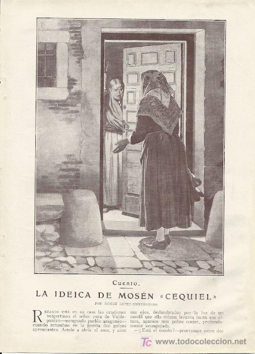 Collezionismo di Riviste e Giornali: La ide&iacute;ca de Mos&eacute;n Cequiel / por Ram&oacute;n L&oacute;pez- Montenegro, dibujos de M&eacute;ndez Bringa - 1927