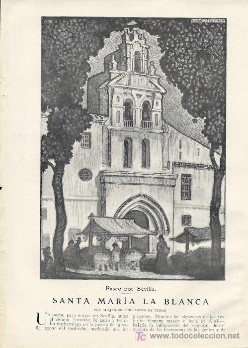 Coleccionismo de Revistas y Peri&oacute;dicos: * SEVILLA * Santa Mar&iacute;a La Blanca / por Alejandro Collantes de Teran- 1927