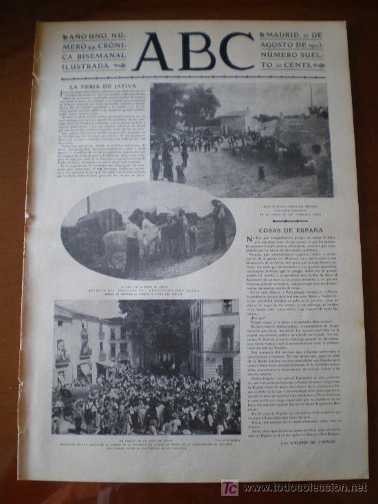 Coleccionismo de revistas y peri&oacute;dicos: ABC N&ordm; 44 (21/08/03) JATIVA LANDARBASO SAN SEBASTIAN EL ESCORIAL LA GRANJA MALLORCA ALCOY MIAJADAS