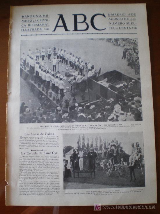 Coleccionismo de revistas y peri&oacute;dicos: ABC N&ordm; 45 (25/08/03) MALLORCA CARTAGENA OBRERAS ALICANTE BEJAR PLOVIEJA SEVILLA ZARAGOZA PIEDRA