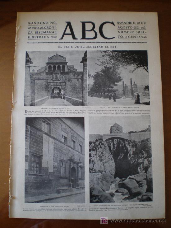 Coleccionismo de revistas y peri&oacute;dicos: ABC N&ordm; 46 (28/08/03) JACA HUESCA ARAGON SEGOVIA SOROLLA VIGO PONTEVEDRA VILLAGARCIA CORDOBA MADRID