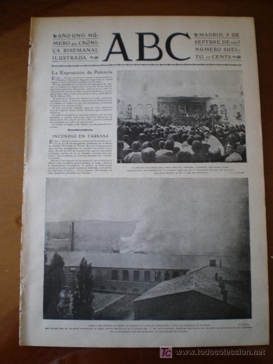 Coleccionismo de revistas y peri&oacute;dicos: ABC N&ordm; 49 (08/09/03) PALENCIA TARRASA JACA HUESCA ARAGON CADIZ SEGOVIA SAN SEBASTIAN ALMUDENA