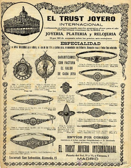Coleccionismo de Revistas y Peri&oacute;dicos: EL TRUST JOYERO 1919 HOJA REVISTA