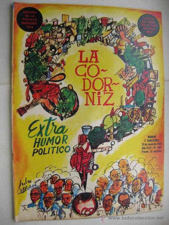 Coleccionismo de Revistas y Peri&oacute;dicos: LA CODORNIZ 1441 EXTRA HUMOR POLITICO - PORTADA CEBRIAN