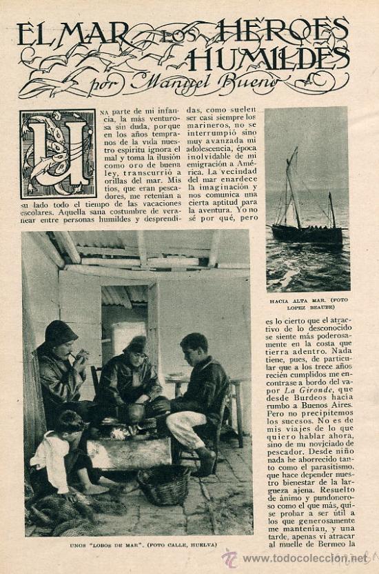 Sammeln von Zeitschriften und Zeitungen: EL MAR  1927 TRABJADORES Y HEROES   5 HOJAS REVISTA