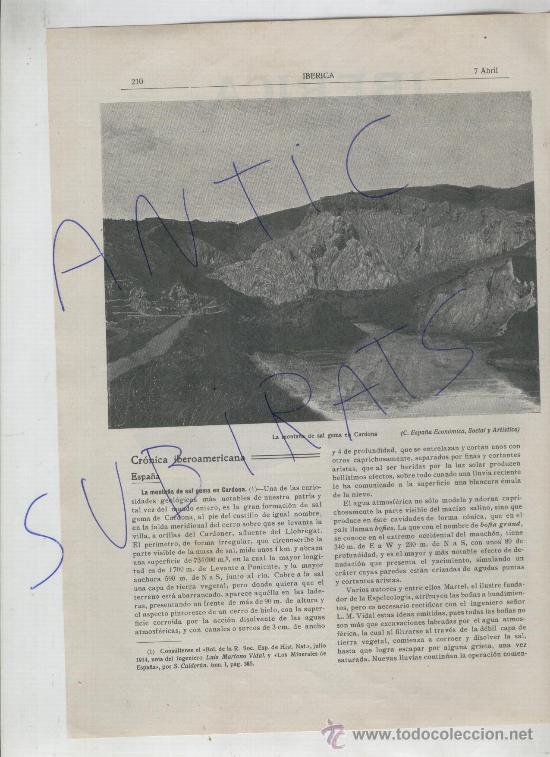 Coleccionismo de revistas y peri&oacute;dicos: IBERICA 1917 SAL DE CARDONA RIA DE AROSA PONTEVEDRA FERROL VILLAGARCIA VILLALON VIVERO COBOS MAROLA