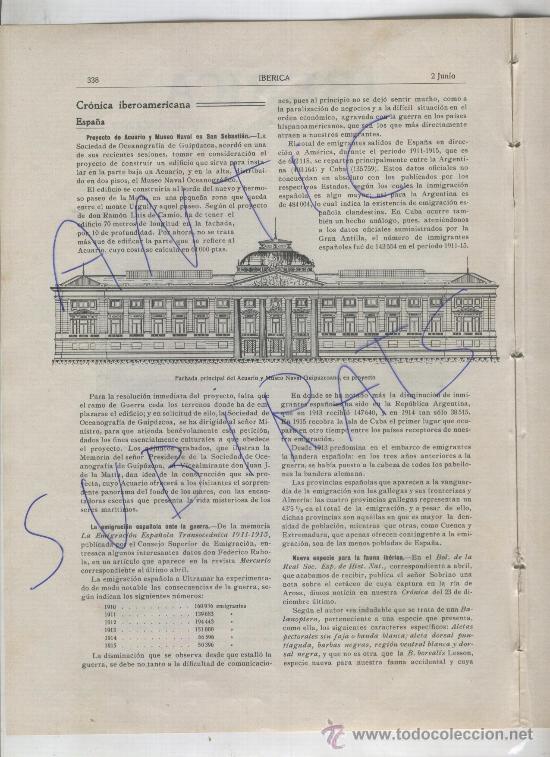 Coleccionismo de Revistas y Peri&oacute;dicos: IBERICA A&Ntilde;O 1917 178 AMUNDSEN ACUARIO Y MUSEO NAVAL EN SAN SEBASTIAN RADIOACTIVIDAD VILLACARRIEDO