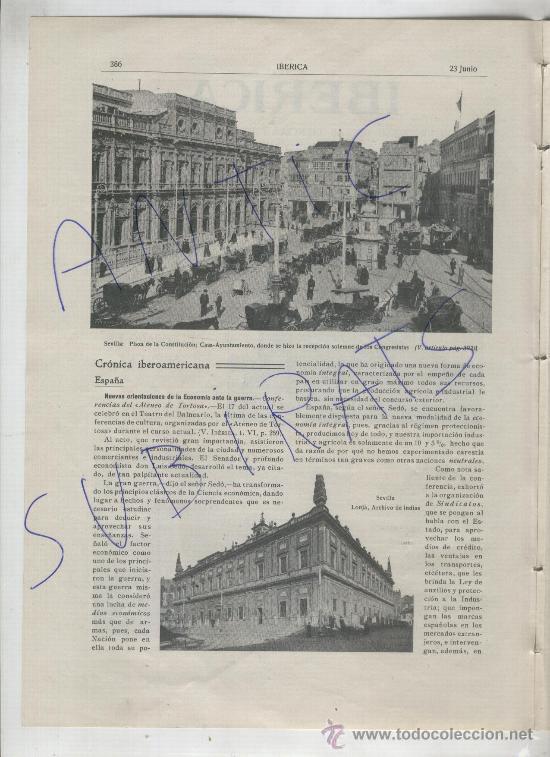 Collection Magazines and Newspapers: IBERICA A&Ntilde;O 1917 181 VI CONGRESO PARA LAS CIENCIAS EN SEVILLA CARROS CARRUAJES SUBMARINOS ALEMANES