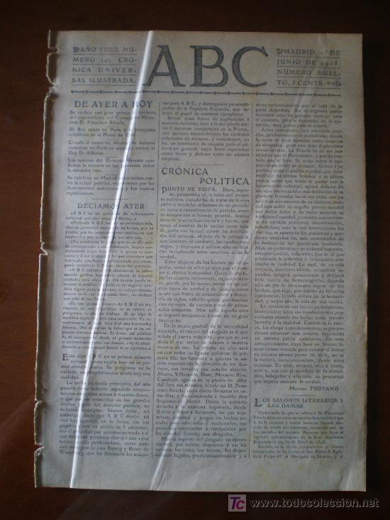 Coleccionismo de revistas y peri&oacute;dicos: ABC N&ordm; 142 (01/06/05) FRANCISCO SILVELA ARMADA RUSA ALFONSO XIII PARIS RODJESTVENSKY SUVAROF
