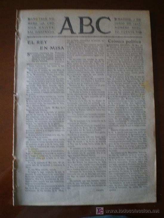Coleccionismo de revistas y peri&oacute;dicos: ABC N&ordm; 148 (07/06/05) VIAJE DE ALFONSO XIII A PARIS AEROSTATO GLOBO ATENTADO ANARQUIASTA MADRID