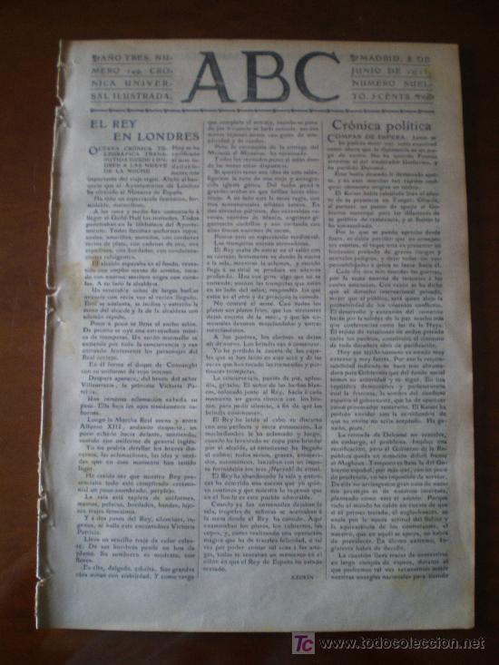 Coleccionismo de revistas y peri&oacute;dicos: ABC N&ordm; 149 (08/06/05) VIAJE DE ALFONSO XIII A LONDRES MADRID MAURA
