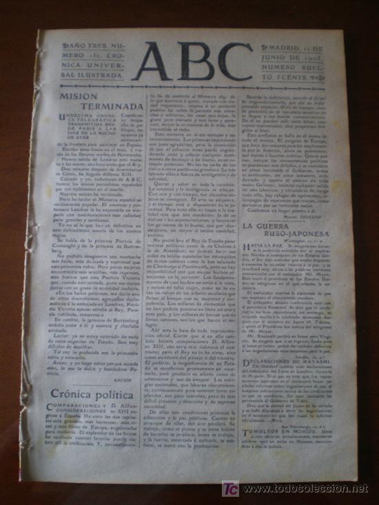 Coleccionismo de revistas y peri&oacute;dicos: ABC N&ordm; 152 (11/06/05) VIAJE DE ALFONSO XIII A LONDRES