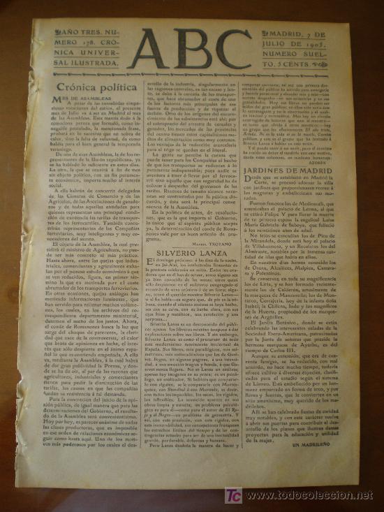 Coleccionismo de Revistas y Peri&oacute;dicos: ABC N&ordm; 178 (07/07/05) CHIPIONA CADIZ LA GRANJA MARQUE DE ROCAVERDE BARCELONA FORMIDABLE AVIAL