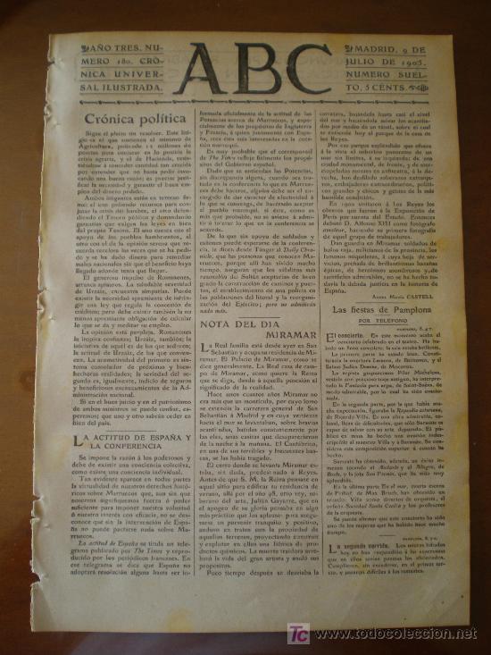 Coleccionismo de Revistas y Peri&oacute;dicos: ABC N&ordm; 180 (09/07/05) EL FARO VIGO TIPOGRAFIA PONTEVEDRA BERESFORD BERLIN MARQUES DE MARTINEZ CAMPOS