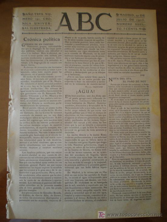 Coleccionismo de revistas y peri&oacute;dicos: ABC N&ordm; 191 (20/07/05) ALICANTE ORFEON MADRID ZANZIBAR SAN SEBASTIAN MAHOMET-BEN-AHMED
