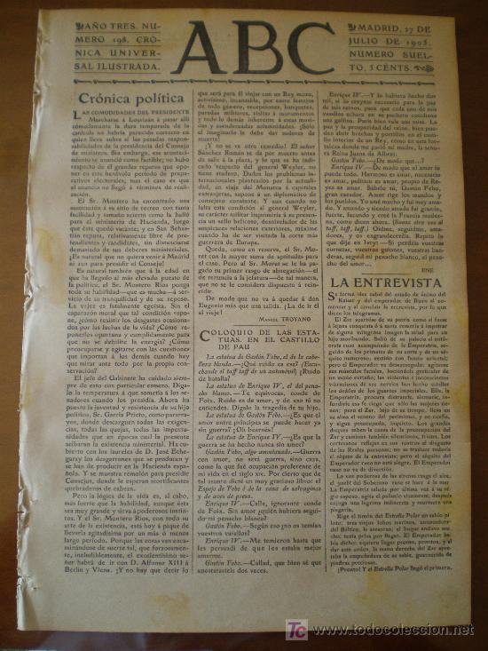 Coleccionismo de revistas y peri&oacute;dicos: ABC N&ordm; 198 (27/07/05) SEVILLA MENNER MADRID BAUTISMO ALICANTE TREN BOTIJO INCENDIO