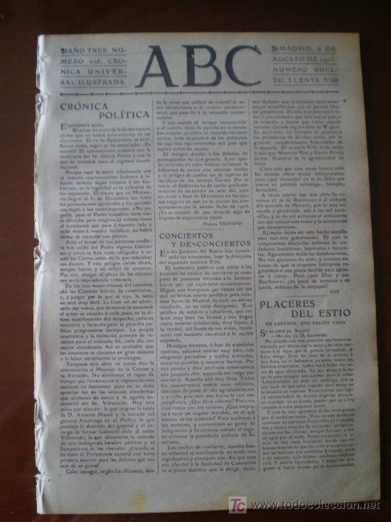 Coleccionismo de Revistas y Peri&oacute;dicos: ABC N&ordm; 208 (06/08/05) ZARAGOZA LANCEROS EL ESCORIAL INFANTE DON FERNANDO COPENAGUE
