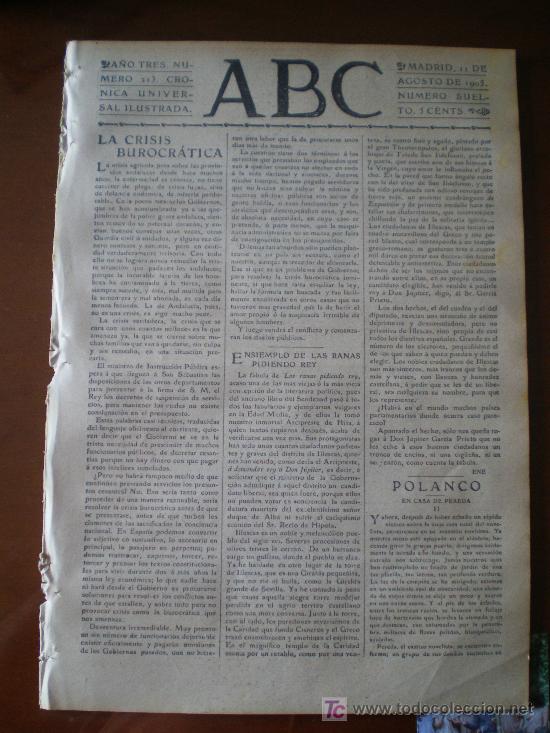 Coleccionismo de Revistas y Peri&oacute;dicos: ABC N&ordm; 213 (11/08/05) VALENCIA FOLA IGURBIDE INVENTO ALEMANIA DRESDE RAMON MELIDA