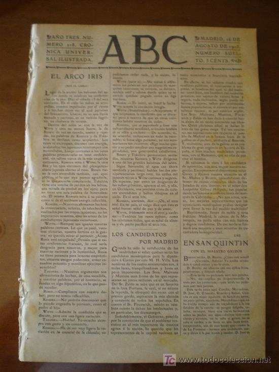 Coleccionismo de revistas y peri&oacute;dicos: ABC N&ordm; 218 (16/08/05) ECLIPSE ASTRONOMIA HELICE FOLA IGURBIDE ALICANTE GIJON VERI&Ntilde;A BILBAO MARTI ROC