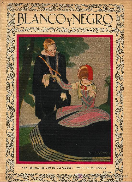 Coleccionismo de revistas y peri&oacute;dicos: Ilustraci&oacute;n de cubierta: en los d&iacute;as de oro de Vel&aacute;zquez / por L. Gil de Vicario- 1928