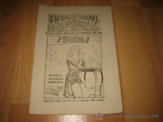 Collezionismo di Riviste e Giornali: EDITORIAL GUERRI  &iexcl; SOLA ! NOVELA POR MARIO D`ANCONA  CUPON N&ordm; 147