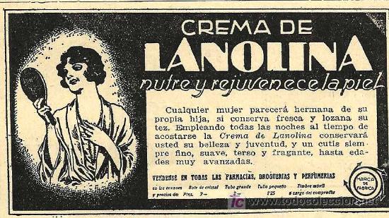 Coleccionismo de revistas y peri&oacute;dicos: Publicidad cosm&eacute;tica: crema de lanolina- 1928