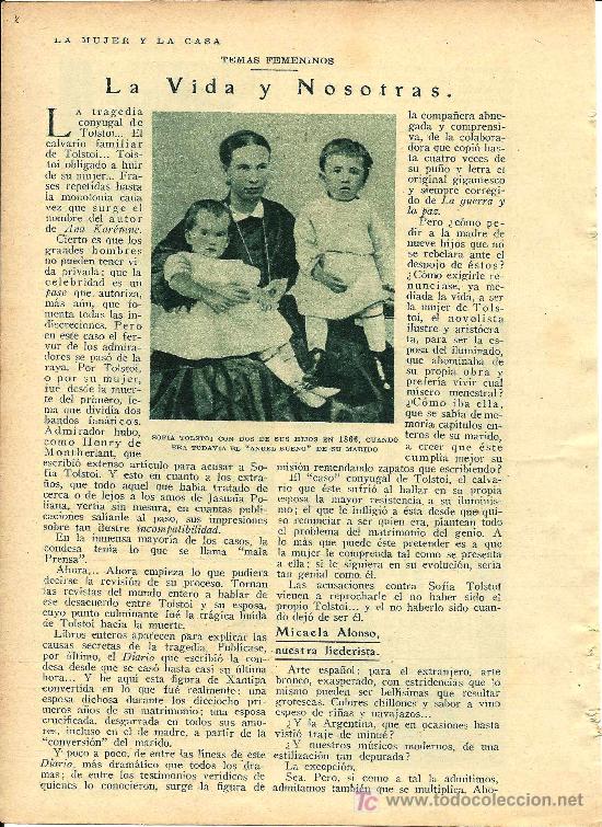 Coleccionismo de Revistas y Peri&oacute;dicos: Sobre Sof&iacute;a Tolstoi  / por Margarita Nelken - 1929