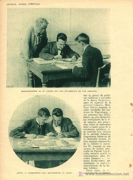 Coleccionismo de Revistas y Peri&oacute;dicos: Reconstrucci&oacute;n de la vida en Egipto * RESTAURACI&Oacute;N Y RECUPERACI&Oacute;N DE PAPIROS *EGIPTOLOG&Iacute;A *- 1929