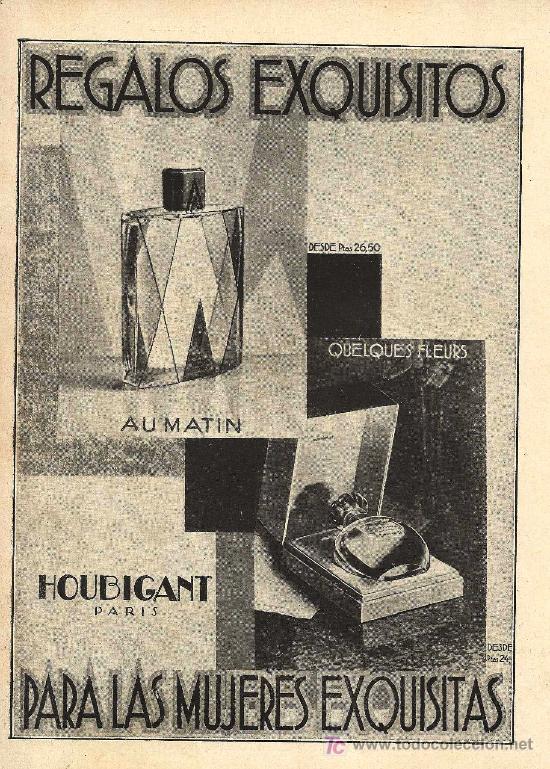 Coleccionismo de revistas y peri&oacute;dicos: Publicidad cosm&eacute;tica: perfumes Houbigant Par&iacute;s-1929