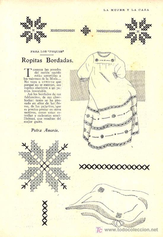 Coleccionismo de revistas y peri&oacute;dicos: Ropitas bordadas para los peques / por Petra Amor&oacute;s-  1929