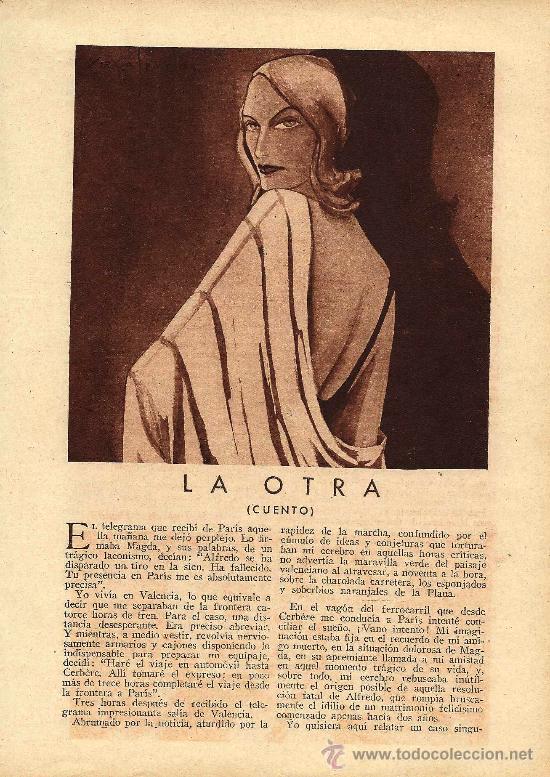 Coleccionismo de revistas y peri&oacute;dicos: La otra / cuento de Enrique Dur&aacute;n y Tortajada con dibujos de Viera Sparza- 1931