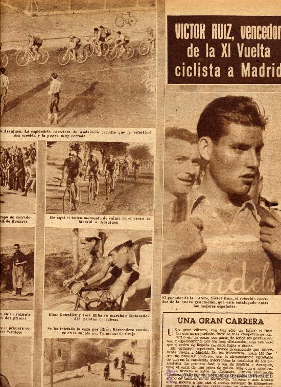 Coleccionismo de revistas y peri&oacute;dicos: CICLISMO 1945 MADRID VICTOR RUIZ HOJA REVISTA