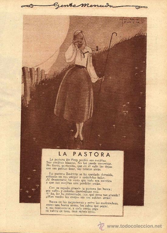 Coleccionismo de revistas y peri&oacute;dicos: La pastora / versos con dibujo de Viera Sparza- 1931