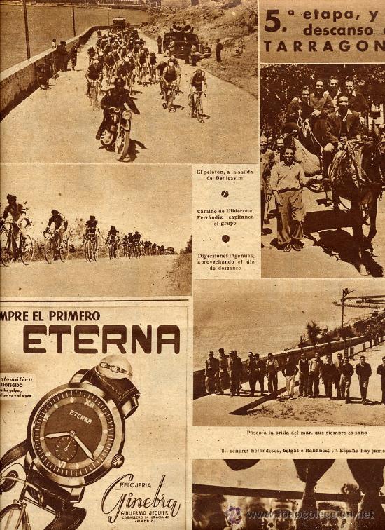 Coleccionismo de revistas y peri&oacute;dicos: CICLISMO 1947 TARRAGONA DESCANSO HOJA REVISTA