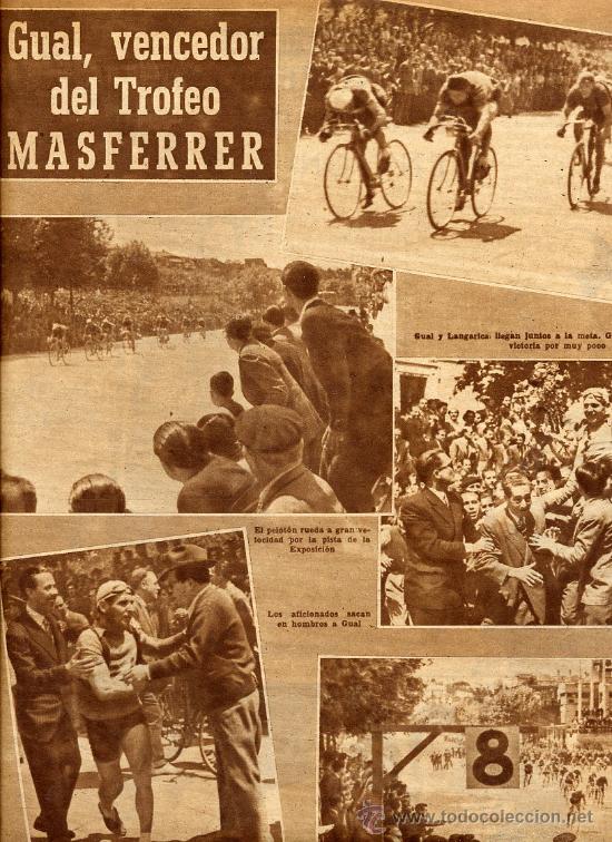 Coleccionismo de revistas y peri&oacute;dicos: CICLISMO 1947 BARCELONA TROFEO MASFERRER GUAL VENCEDOR HOJA REVISTA