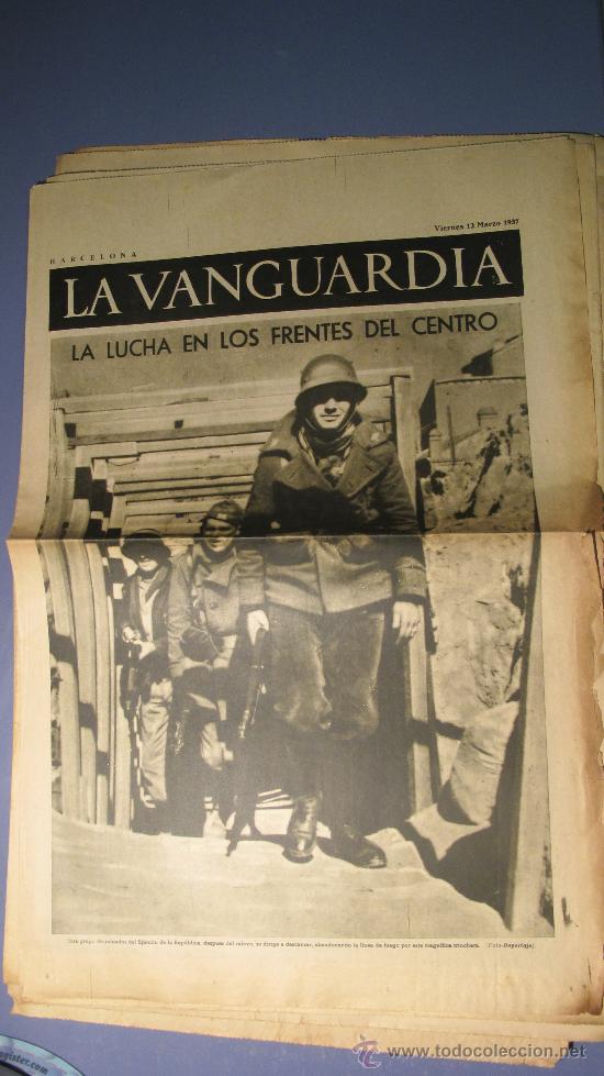 Coleccionismo de revistas y peri&oacute;dicos: DIARIO LA VANGUARDIA 12-3-1937 - la lucha en los frentes del centro- REPUBLICA- GUERRA CIVIL
