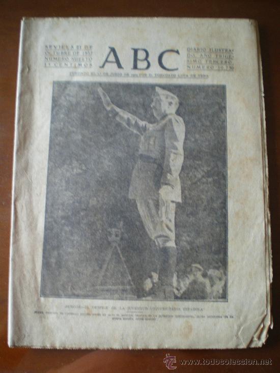 Coleccionismo de Revistas y Peri&oacute;dicos: ABC SEVILLA  N&ordm; 10.730 (21/10/37) GUERRA CIVIL BURGOS ASTURIAS GIJON