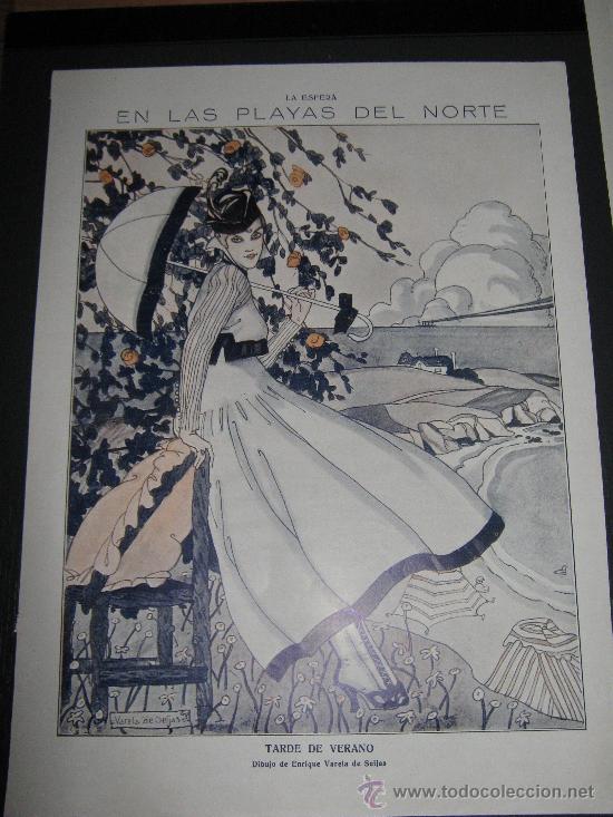 Collection Magazines and Newspapers: RECORTE ORIGINAL DE LA REVISTA LA ESFERA, LAMINA DE ARTISTICA,DIBUJO ENRIQUE VARELA DE SEIJAS