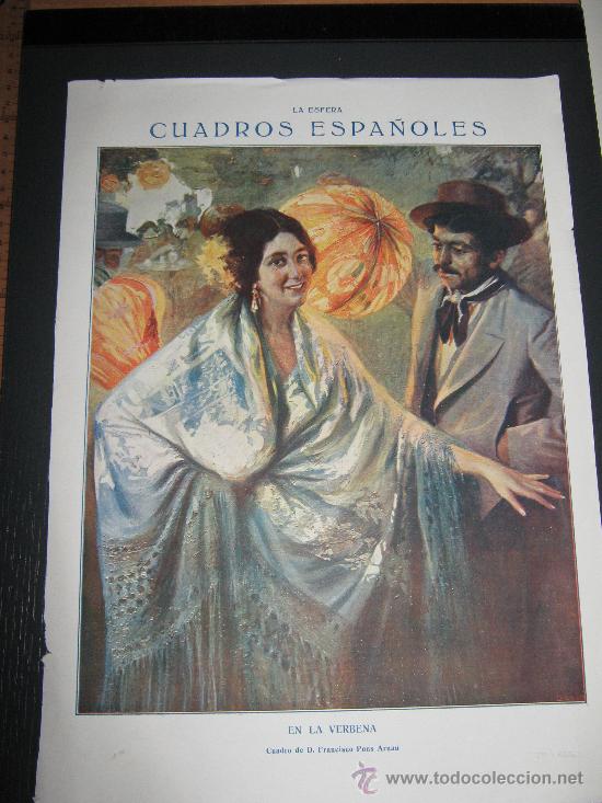 Collection Magazines and Newspapers: RECORTE ORIGINAL DE LA REVISTA LA ESFERA, LAMINA DE ARTISTICA,CUADRO FRANCISCO PONS ARNAU