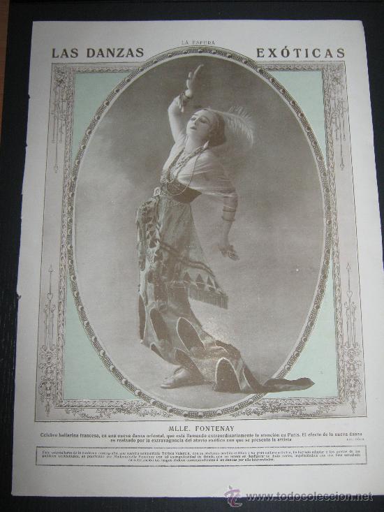 Coleccionismo de Revistas y Peri&oacute;dicos: RECORTE ORIGINAL DE LA REVISTA LA ESFERA, LAMINA DEDICADA A LA BAILARINA, MILLE. FONTENAY